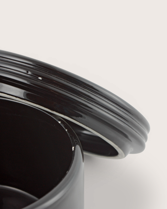 Contenitore cilindrico Nero Assoluto – Egidio Milesi per Ceramiche Milesi