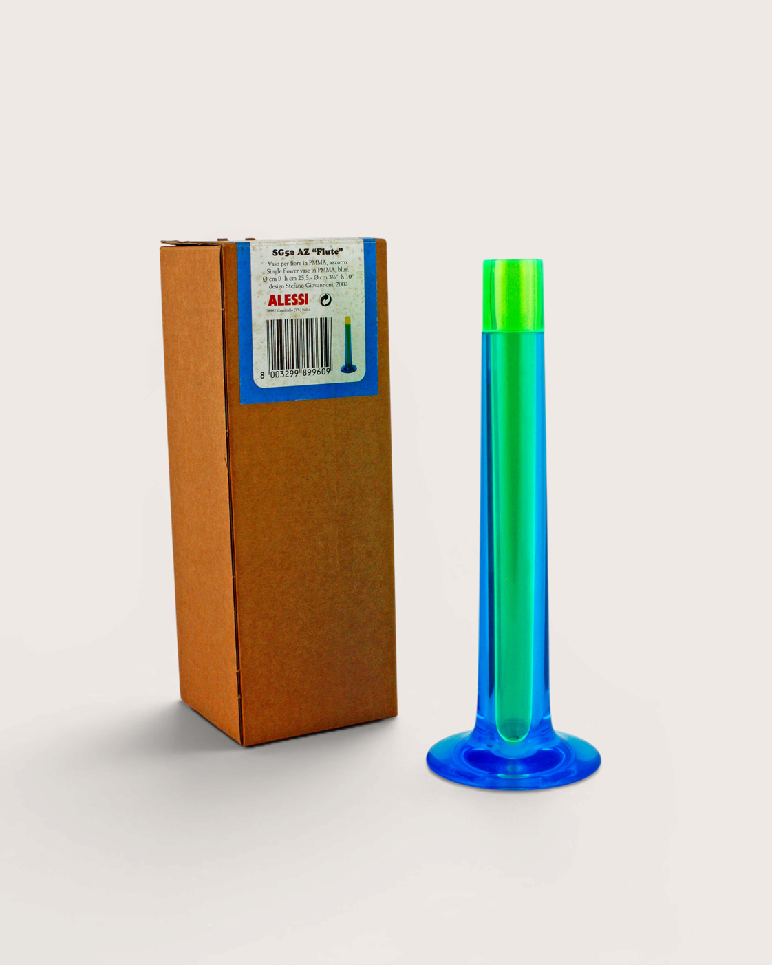 Vaso monofiore Flute SG50 AZ – Stefano Giovannoni per Alessi