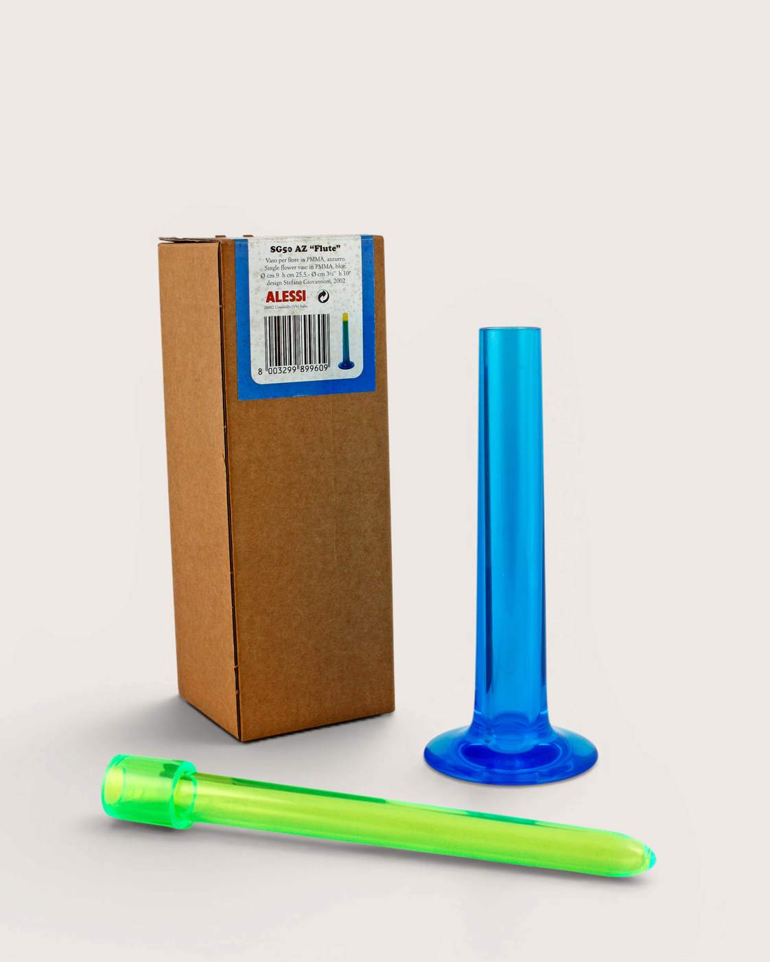 Vaso monofiore Flute SG50 AZ – Stefano Giovannoni per Alessi
