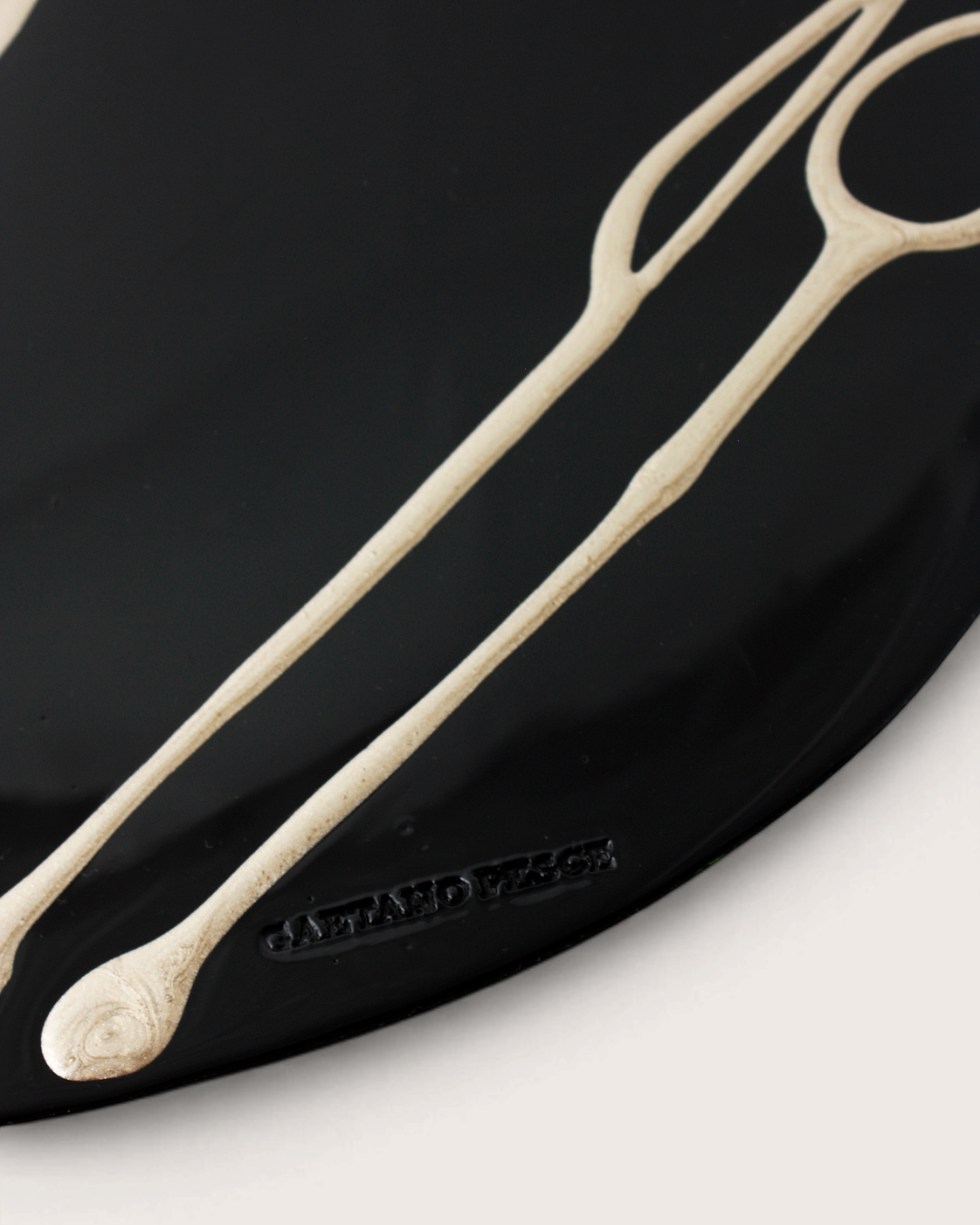 Set di 2 tovagliette Table-Mates nere con decori argento – Gaetano Pesce per Fish Design
