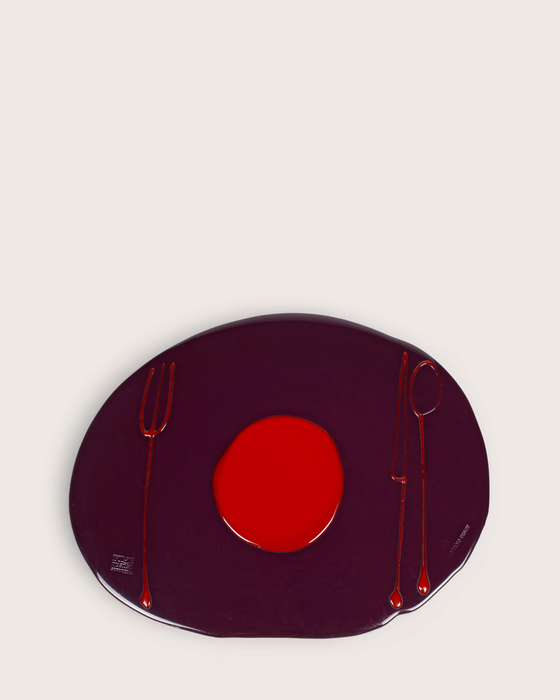 Tovaglietta Table-Mates viola con decori rossi – Gaetano Pesce per Fish Design