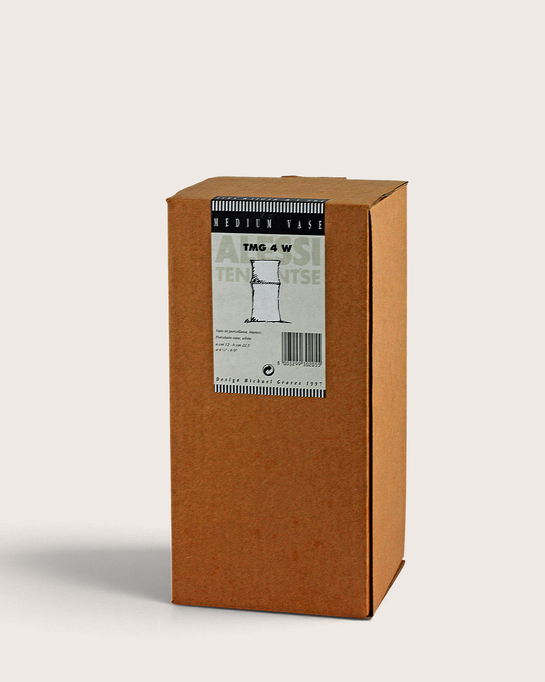 Vaso TMG4 W Bianco – Michael Graves per Alessi - scatola